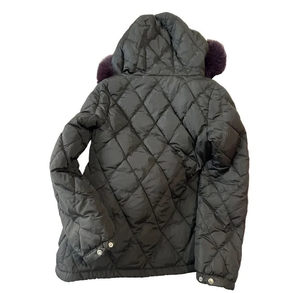 Prada fur trimmed hoodie down jacket size S
